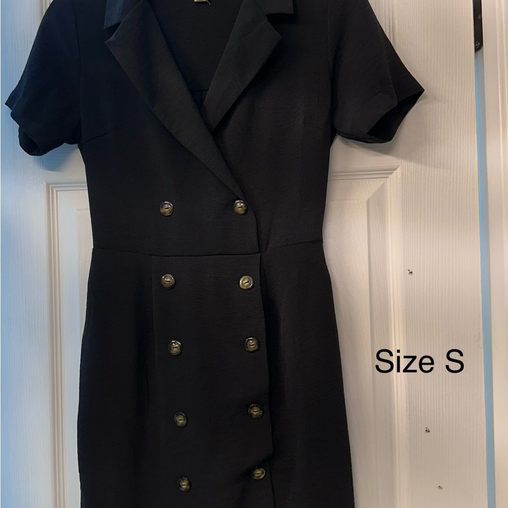 Black Double-Breasted Dress